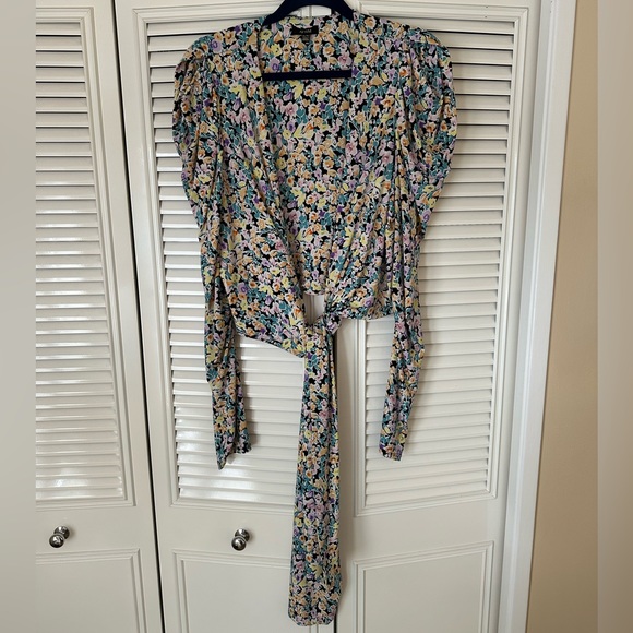 AFRM floral print tie up top - Picture 2 of 4